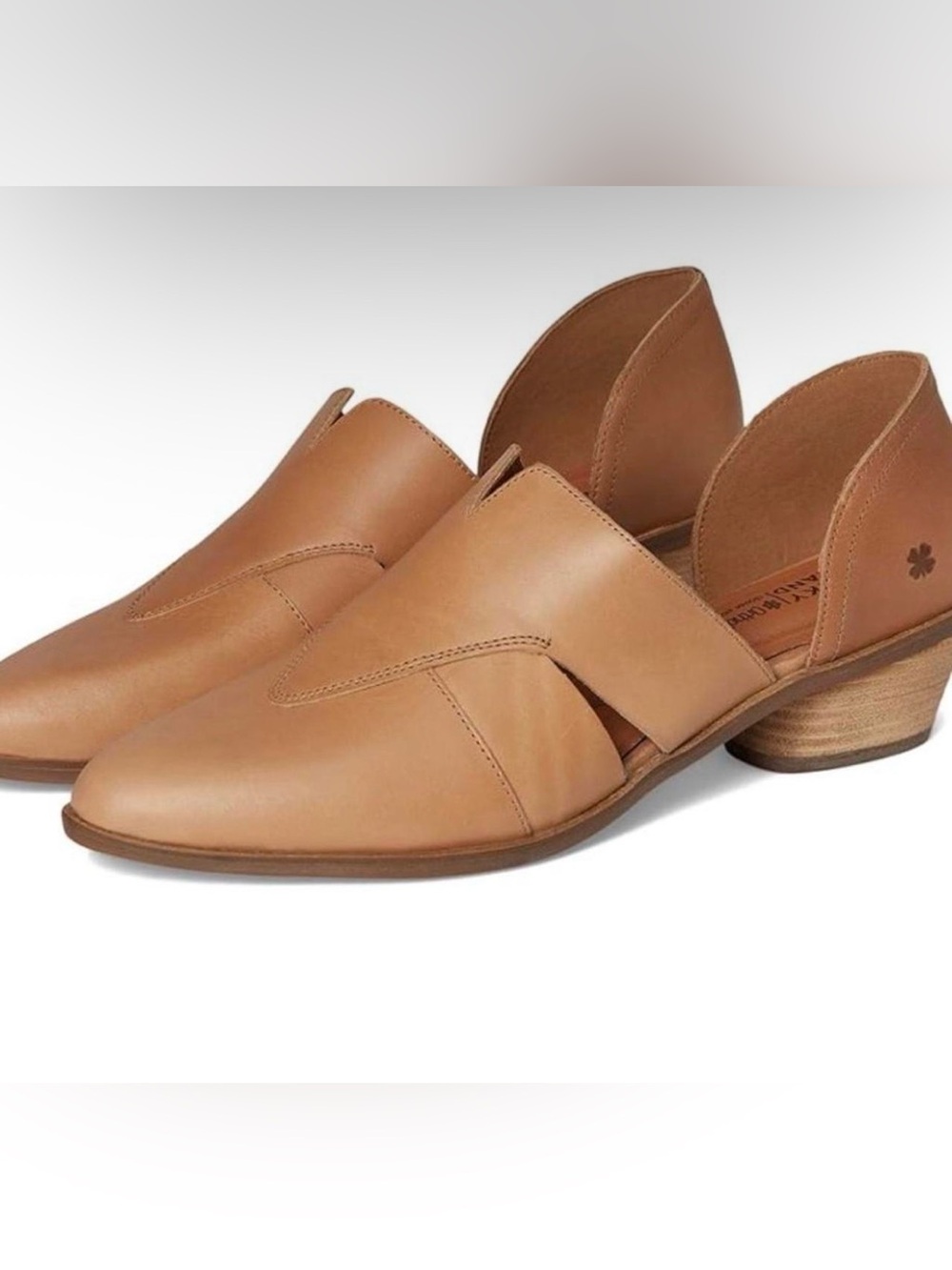 Lucky Brand Women's Tan Leather Cutout Mules Sz 7M